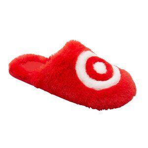 NWT Wondershop Womens Mens Bullseye Scuff Slippers Red XL (W 11/12) (M 9/10)